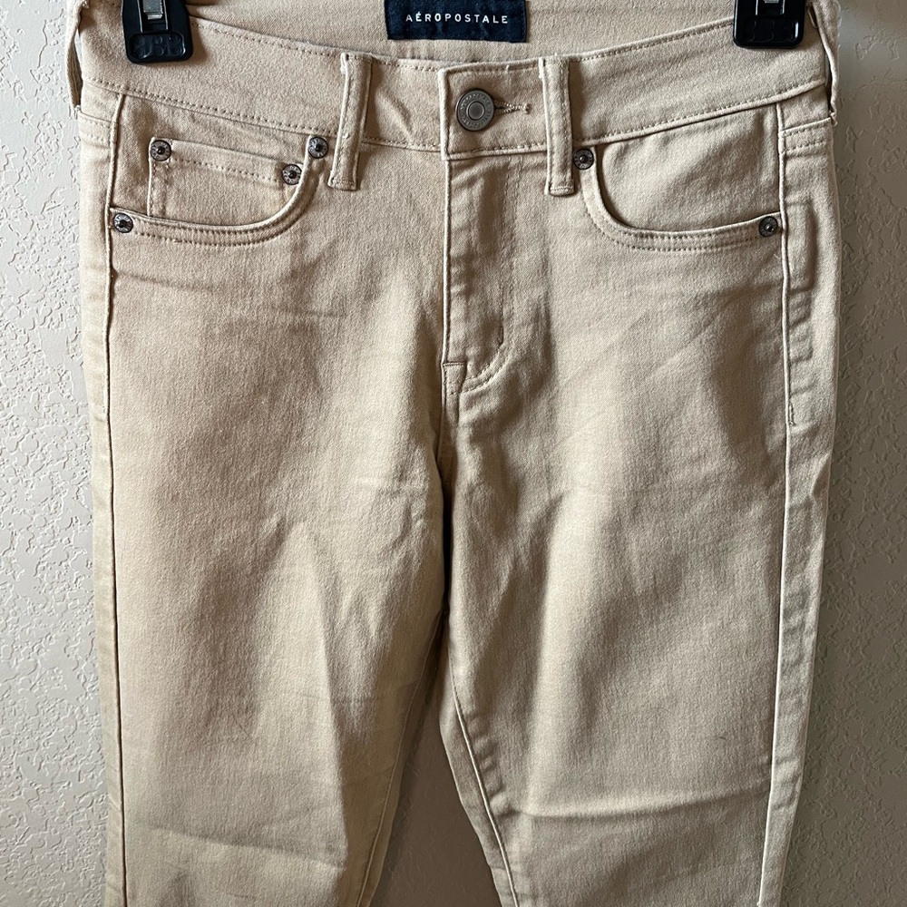 Aeropostale Stretchy High-Rise Legging Jeans | Size 0 | Beige - Picture 2 of 7